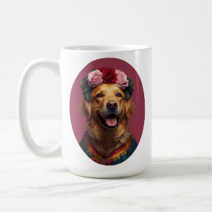 Caneca De Café Autorretrato Ousado de Cachorro Golden Retriever e