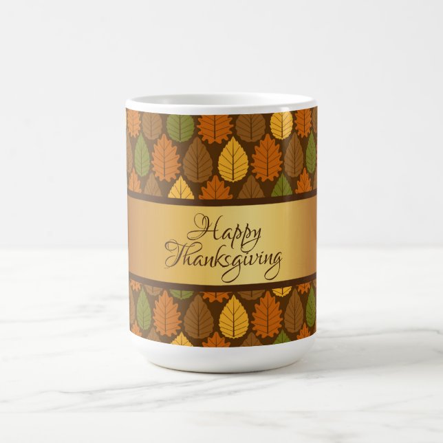 Caneca De Café Autum deixa Shiney Dourada Ação de Graças (Centro)