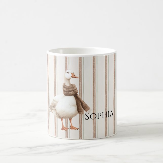 Caneca De Café Autumn Brown Stripes Goose (Centro)