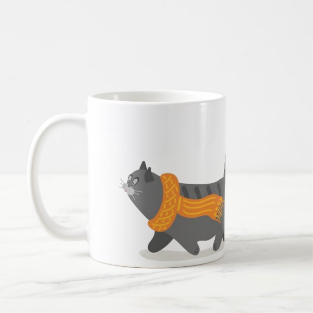 Caneca De Café Autumn Cat & Pumpkins (Esquerda)