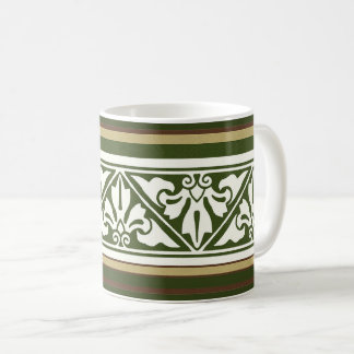 Caneca De Café Autumn Colors Gothic Revival Leaf Border Coffee Mu