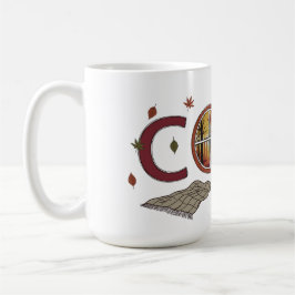 Caneca De Café Autumn Cozy Design com Folhas Caindo