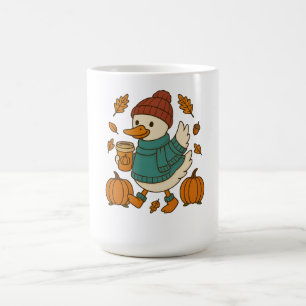 Caneca De Café Autumn Cozy Duck com Pumpkin Café