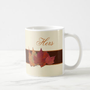 Caneca De Café Autumn Deixa A Mata Cerâmica "Hers"
