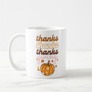 Caneca De Café Autumn Deixa Groovy Pumpkin Feriado no Dia de Ação