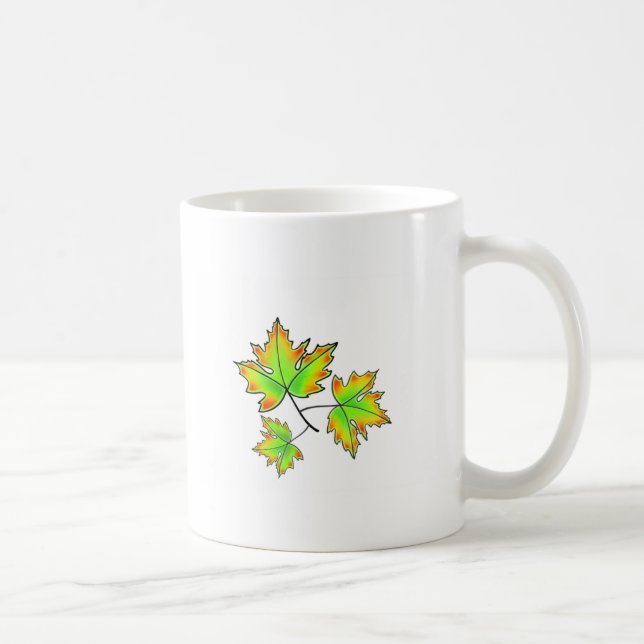 Caneca De Café Autumn deixa uma elegante botânica de outono (Direita)