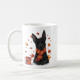 Caneca De Café Autumn Dog with Scarf