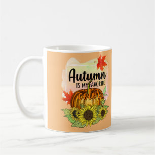 Caneca De Café Autumn É Minha Cor Favorita - Deixa Pumpkin