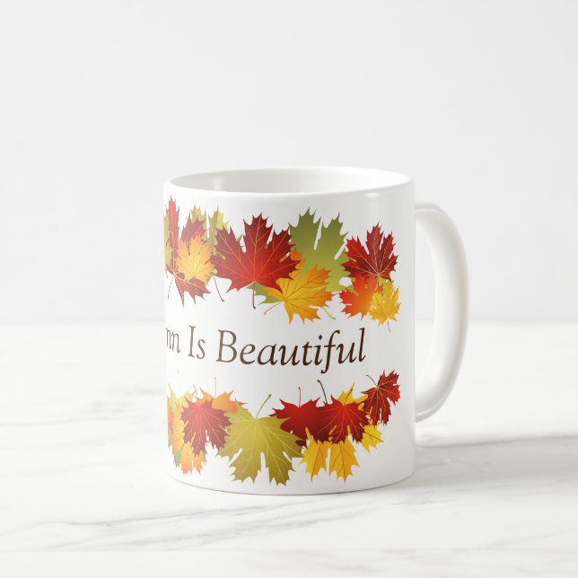 Caneca De Café Autumn Fall Deixa Mug (Frente Esquerda)