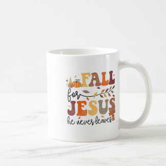 Caneca De Café Autumn Fall Jesus Ele Nunca Deixa Mulheres