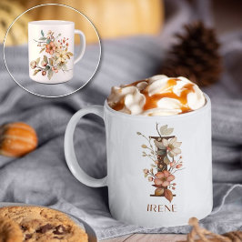 Caneca De Café Autumn Garden Wild Flower - Letra I