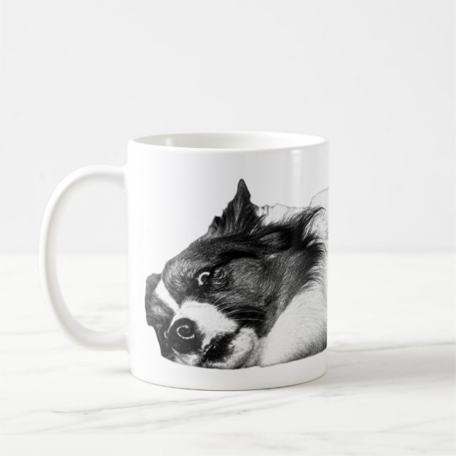 Caneca De Café Autumn Glow, Resting Corgi Sketch (Esquerda)