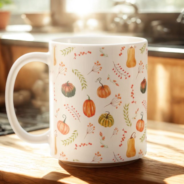Caneca De Café Autumn Harvest Pumpkin (Criador carregado)
