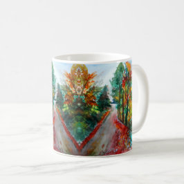 Caneca De Café Autumn Landscape Watercolor Classic White Mug