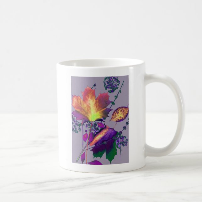 Caneca De Café Autumn Leaves em Lilac (Direita)