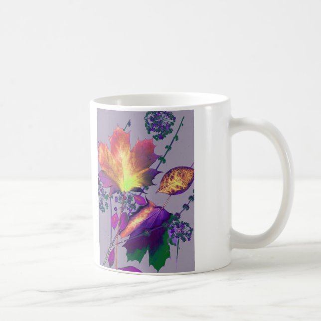 Caneca De Café Autumn Leaves em Lilac (Direita)