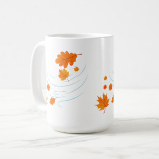 Caneca De Café Autumn Leaves no Vento: Elegante Design para Insp