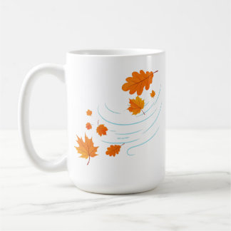 Caneca De Café Autumn Leaves no Vento: Elegante Design para Insp