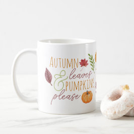 Caneca De Café "Autumn Leaves & Pumpkins, por favor" Queda