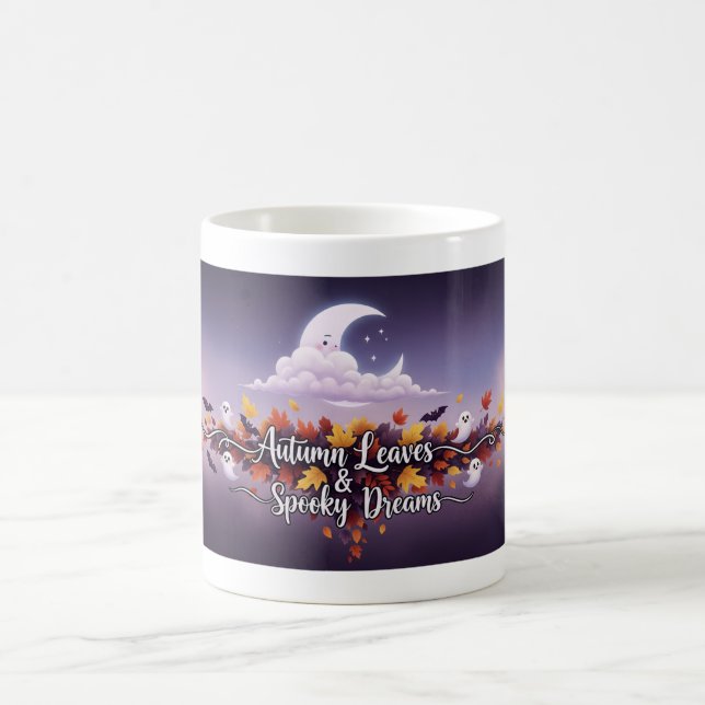 Caneca De Café Autumn Leaves & Spooky Dreams Coffee Mug (Centro)