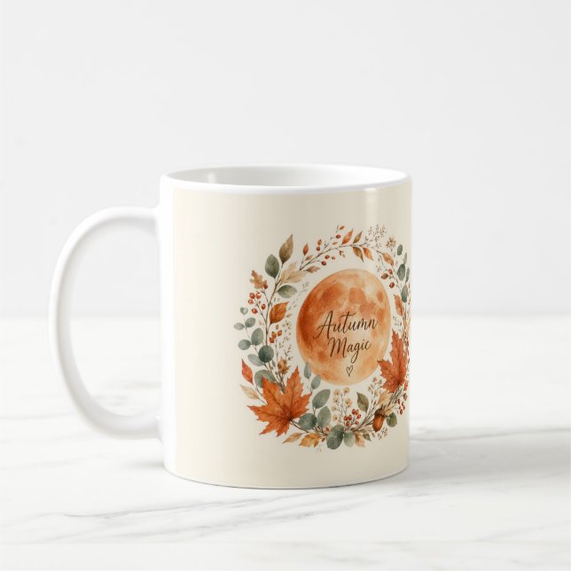 Caneca De Café Autumn Magic Moon Botanical Coffee Mug (Esquerda)