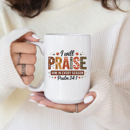 Caneca De Café Autumn Psalm 34:1 Coffee Mug
