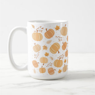 Caneca De Café Autumn Pumpkin e Folha de Folha