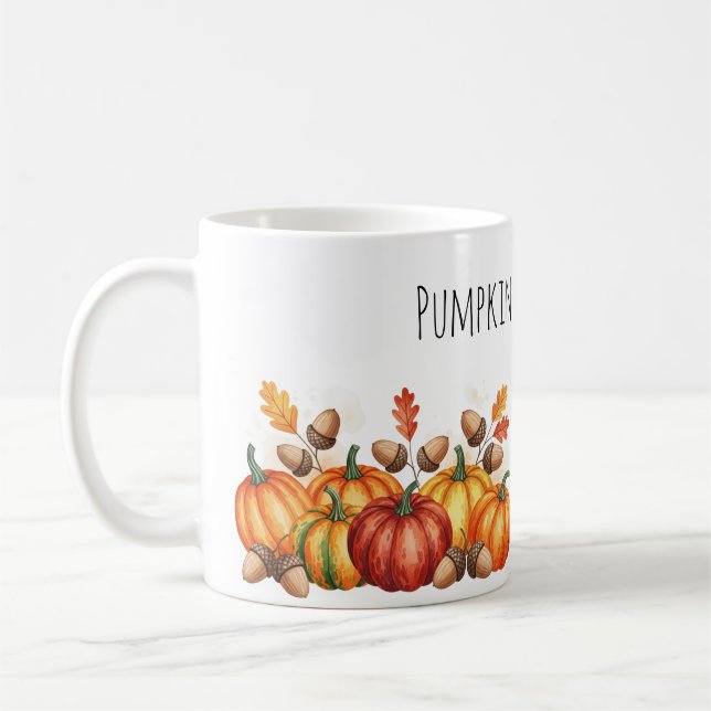 Caneca De Café Autumn Pumpkins com Acorns (Esquerda)