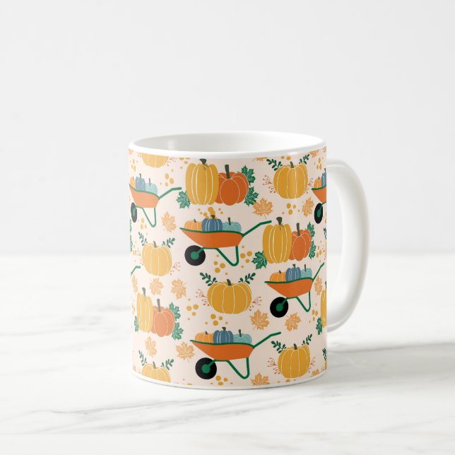 Caneca De Café Autumn Pumpkins e Charme do Jardim (Frente Esquerda)