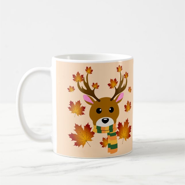 Caneca De Café Autumn Scarf Deer Mapaves (Esquerda)