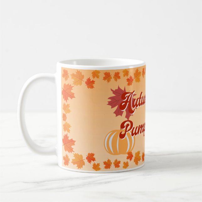 Caneca De Café Autumn Skies Pumpkin Pies Fall Season (Esquerda)