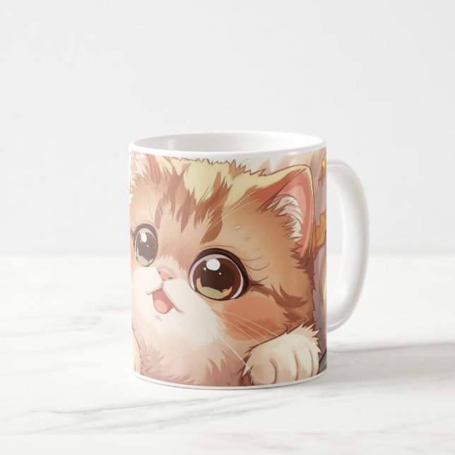 Caneca De Café  “Autumn Snuggle Scottish Fold” Cute Scottish Fold (Frente Esquerda)