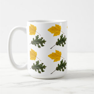 Caneca De Café Autumn Symmetry Leaf Pattern
