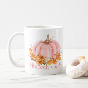 Caneca De Café Autumn Vibes Pink Pumpkin Coffee Mug