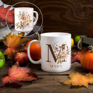 Caneca De Café Autumn Wilflower Garden M Inicial