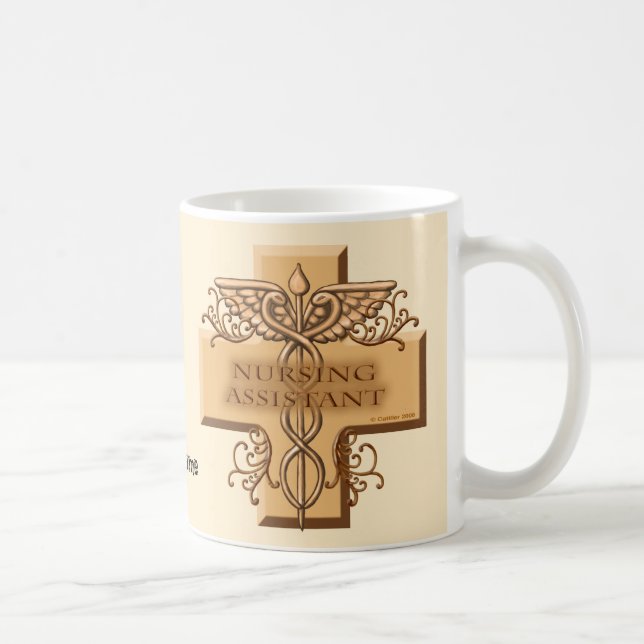 Caneca De Café Auxiliar de Enfermagem Caduceu (Direita)