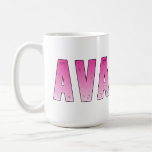 Caneca De Café Ava pink name
