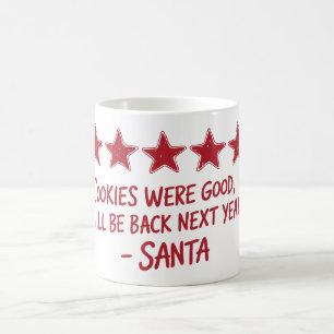 Caneca De Café Avaliação 5 Estrelas do Papai Noel - Design de Nat