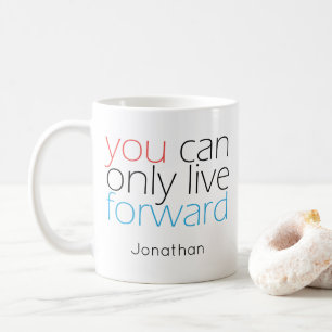Caneca De Café Avançar ao Vivo Citação de Motivação com Tipogra