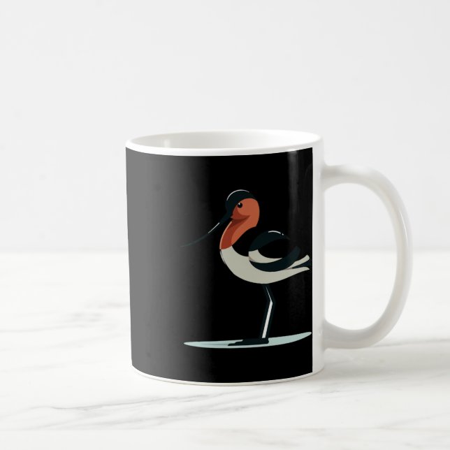 Caneca De Café Ave Avocet Estilizada Com Bico Longo E Plumagem El (Direita)