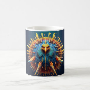 Caneca De Café Ave de Spore Vestindo um Traje Azul Emplumado
