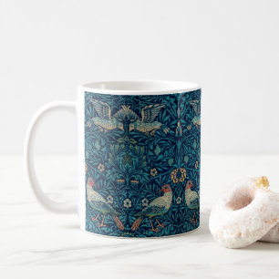 Caneca De Café Ave de William Morris, Vintage Garden Textile Art