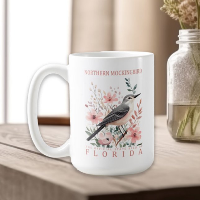Caneca De Café Ave Estadual da Flórida Northern Mockingbird (Northern Mockingbird, Florida state bird mug)
