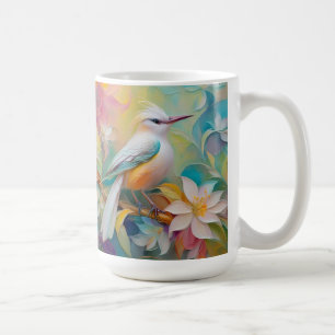 Caneca De Café Ave Fantasia de Rabo Dourado Emplumado