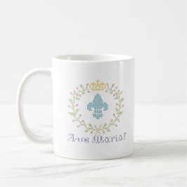 Caneca De Café Ave Maria Cross Stitch Look American Mug w/logo