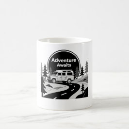 Caneca De Café Aventura Aguarda Arte Van Life