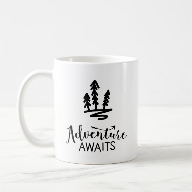 Caneca De Café Aventura Aguarda Floresta de Acampamento (Esquerda)