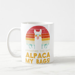 Caneca De Café Aventura Alpaca Minhas Bagagens Pôr do Sol Llama A
