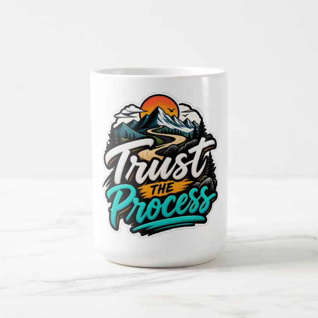 Caneca De Café Aventura da Montanha da Confiança no Processo Moti (Centro)