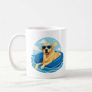 Caneca De Café Aventura de barco de verão do Labrador Retriever